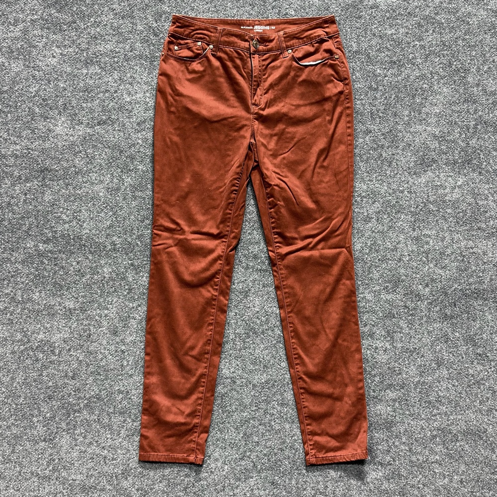 Chico's Jeans Womens 0 Orange Mid Rise Platinum Jegging Slim Stretch Pants